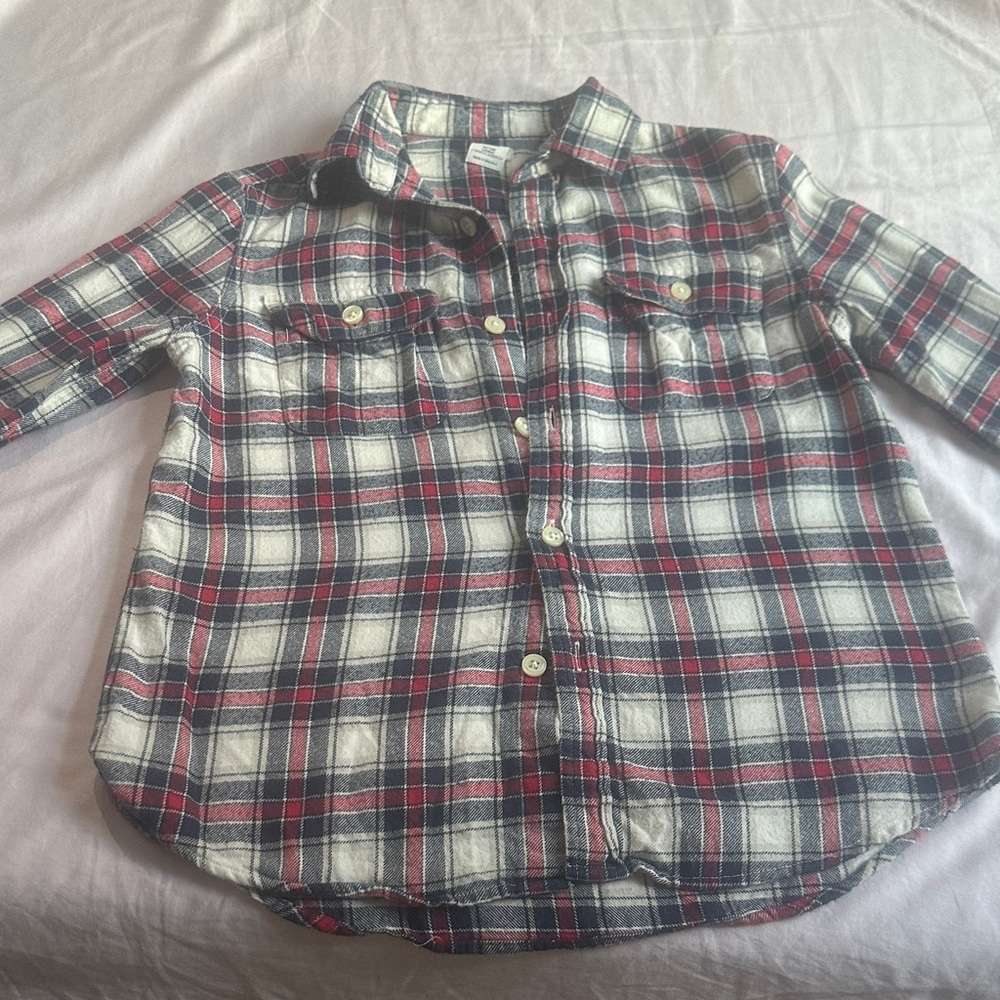 Crewcuts Red and White Plaid Button Down Shirt